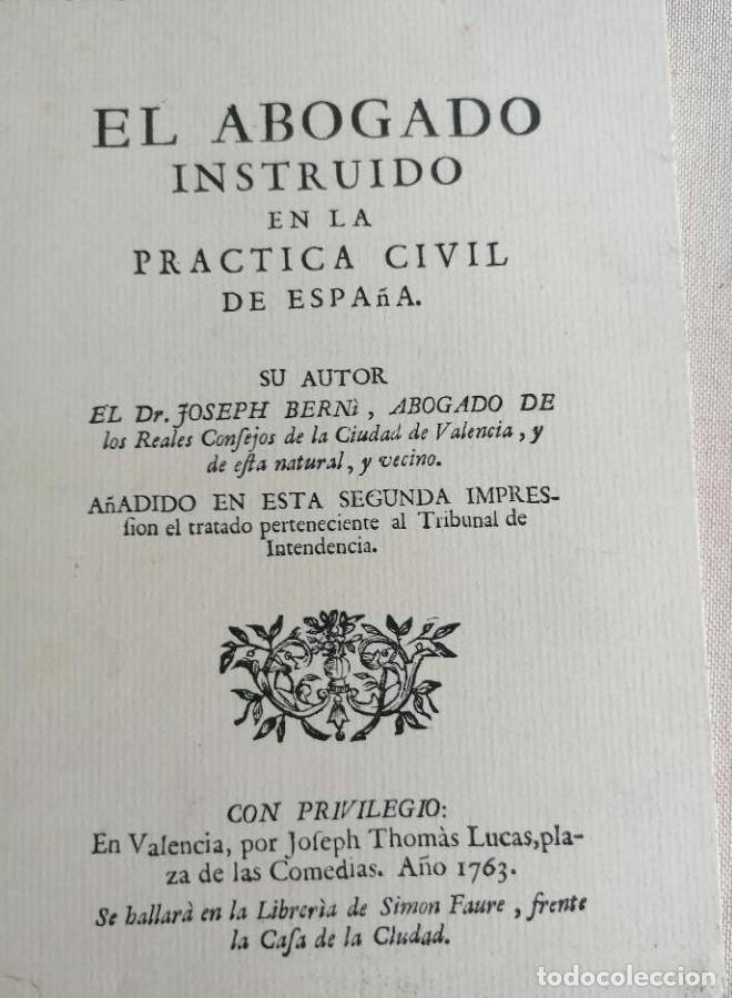Livros em segunda m&atilde;o: El abogado instruido en la pr&aacute;ctica civil de Espa&ntilde;a. Joseph Berni. FACSIMIL. 197pp -