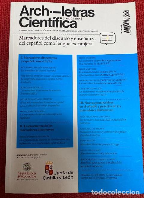Livres: ARCH LETRAS CIENT&Iacute;FICA. REVISTA INVESTIGACI&Oacute;N LENGUA Y LETRAS VOL IV. INVIERNO 2020. -