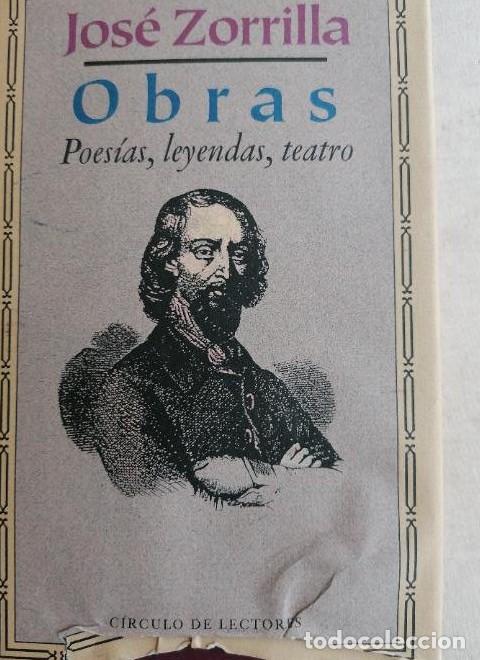 Libros: OBRAS Poesias, leyendas, teatro, Jose Zorrilla, Circulo de lectores -
