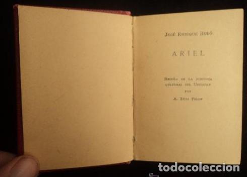 books: COLECCION MINIATURA. ARIEL. J.ENRIQUE RODO. N&ordm;1 COLEC. ED. CUMBE 1969 170 PAG -