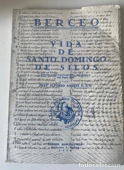 books: BERCEO, VIDA DE SANTO DOMINGO DE SILOS. FRAY ALFONSO ANDR&Eacute;S. 1958. -