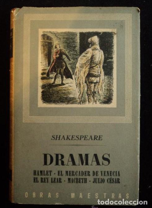 Libros: HAMLET.MERCADER VENECIA.LEAR.MACBETH.JULIO CESAR.SAKESPEARE.IBERIA. 1944 370 PAG -