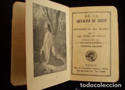 Libros: DE LA IMITACION DE CRISTO. TOMAS DE KEMPIS. 3&ordm; ED. 1942 394 PAG. MINIATURA. -