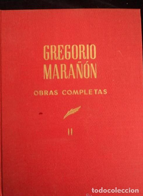 Libros: GREGORIO MARA&Ntilde;&Oacute;N. OBRAS COMPLETAS. VOL. 2 ESPASA CALPE 1966 1&ordm; ED.621 PAG -