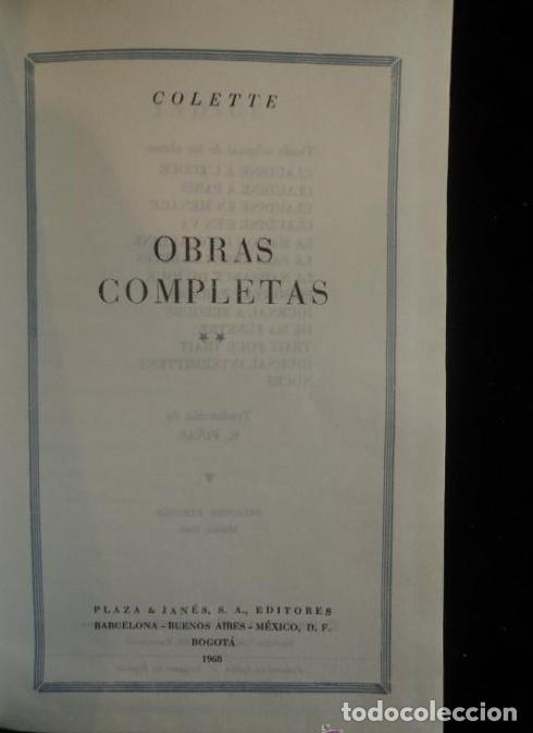 Libri di seconda mano: COLETTE. OBRAS COMPLETAS. PLAZA Y JANES. VOL 2 1968 1774 PAG -
