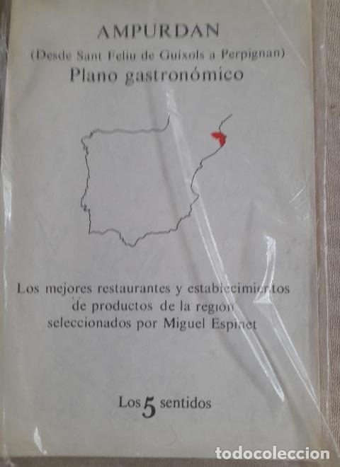 Livres: PLANO GASTRON&Oacute;MICO. AMPURDAN COSTA BRAVA. LOS MEJORES RESTAURANTES. Espinet. -