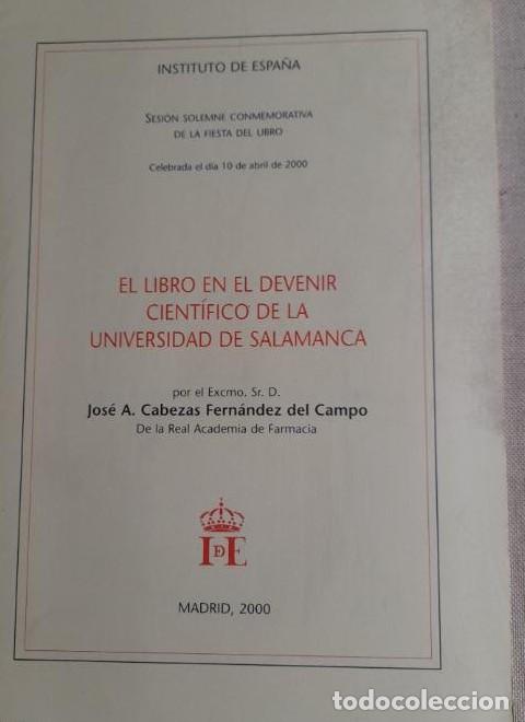 Libri di seconda mano: El libro en el devenir cient&iacute;fico de la Universidad de Salamanca. Cabezas Fernandez Ins. de Espa&ntilde;a -