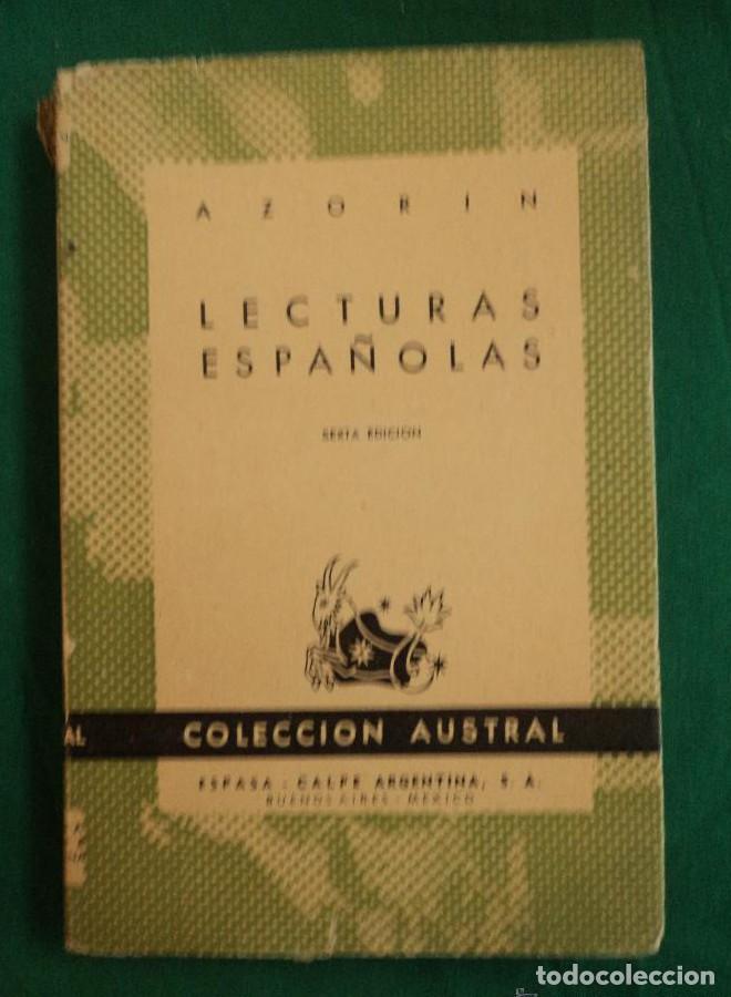Libros: LECTURAS ESPA&Ntilde;OLAS. AZORIN. ESPASA. 1947 149PAG - - Foto 1