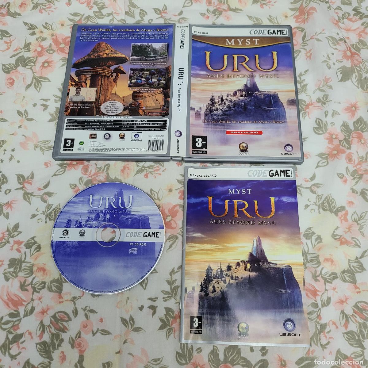 VIDEOJUEGO PC URU AGES BEYOND MYST UBISOFT CODE GAME 2003 MANUAL CD ROM
