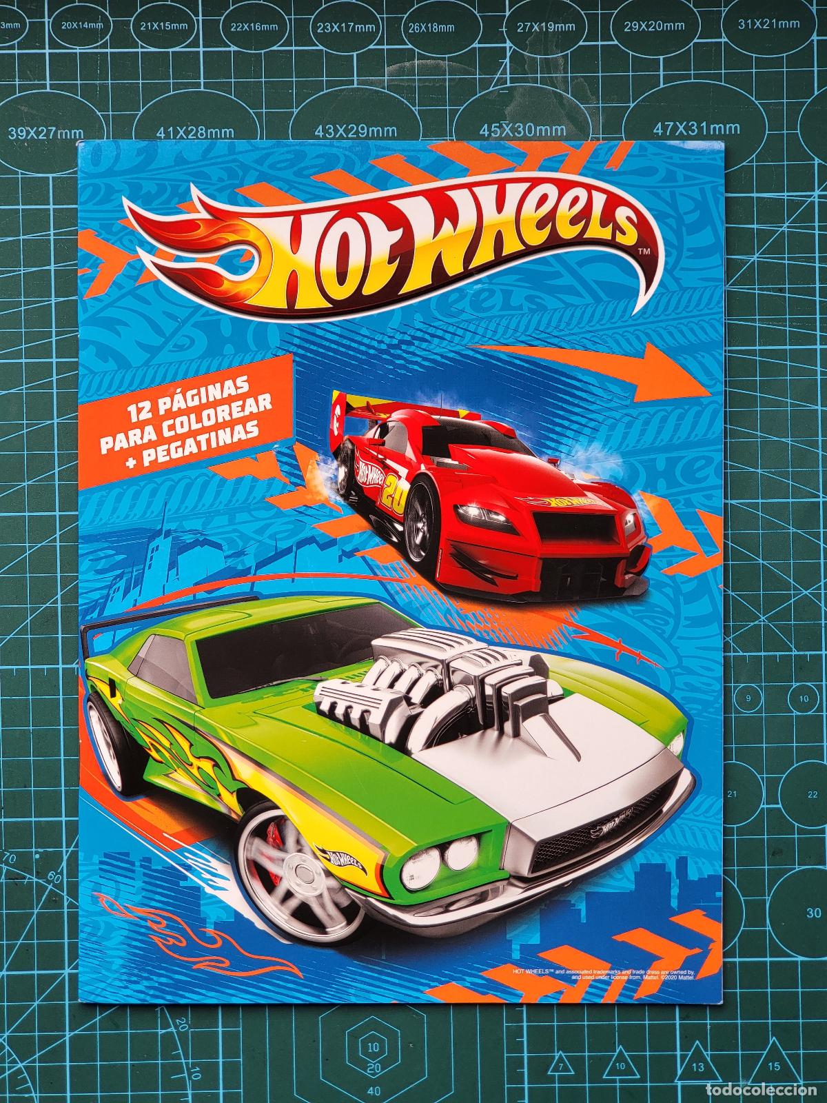 Libros: ALBUM HOTWHEELS MATTEL 12 PAGINAS PINTAR Y PEGATINAS NUEVO ANO 2020