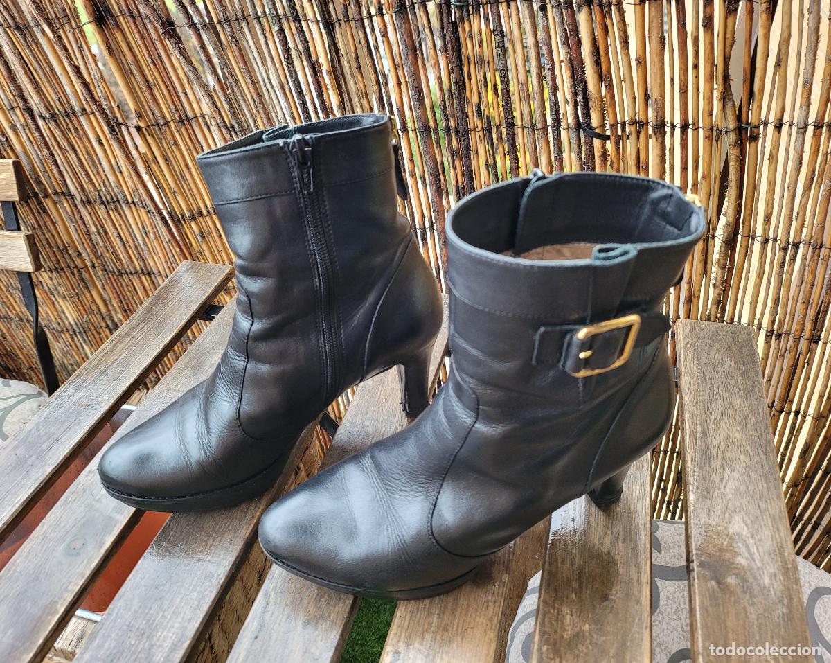 Livres: BOTAS UNISA MUJER NEGRAS BOTINES TALLA 37 TACON CREMALLERA SIZE 37 CUERO WOMEN