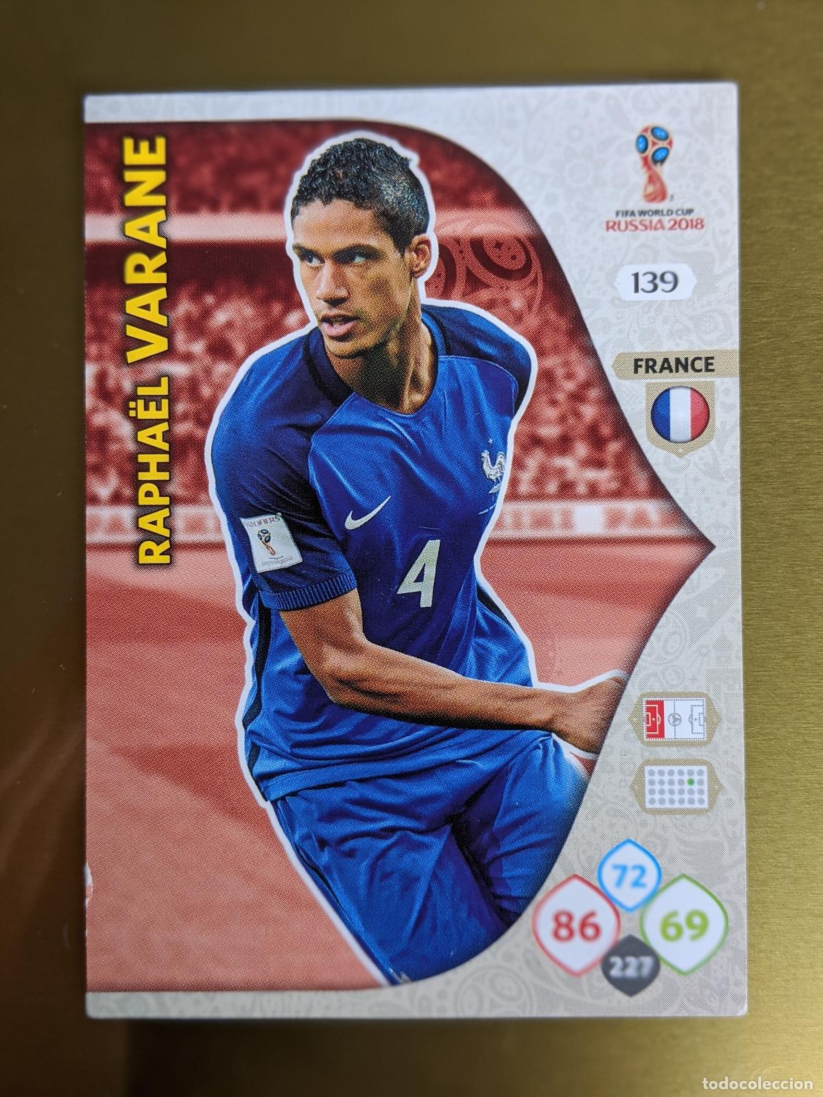 Libros: CARD ADRENALYN FUTBOL - N: 139 RAPHAEL VARANE - MUNDIAL RUSSIA 2018