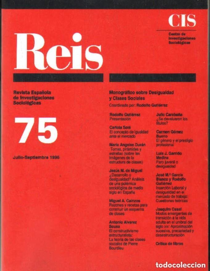 Livres: REIS. REVISTA ESPA&Ntilde;OLA DE INVESTIGACIONES SOCIOLOGICAS N&ordf; 73 -