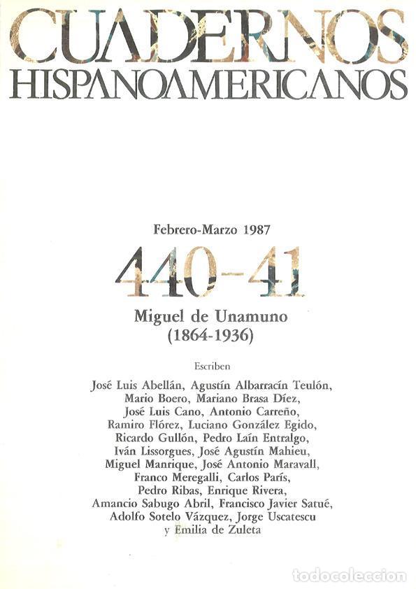Libros: Cuadernos Hispanoamericanos. N&uacute;m. 440-441 - MIGUEL DE UNAMUNO - Foto 1