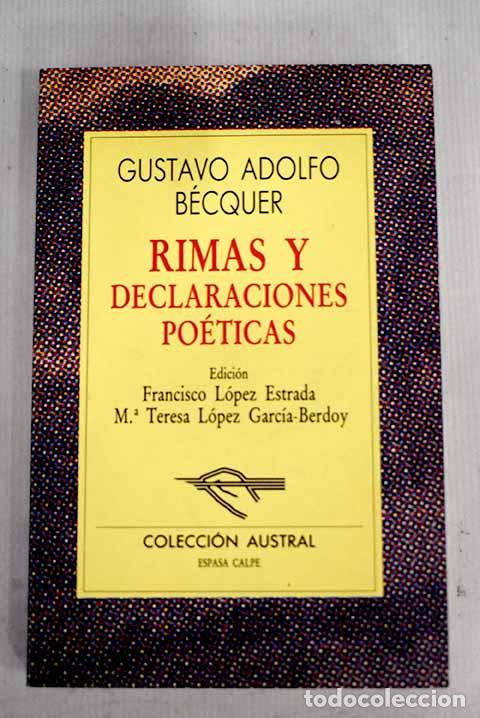 Libros: Rimas y declaraciones po&eacute;ticas.- B&eacute;cquer, Gustavo Adolfo - Foto 1