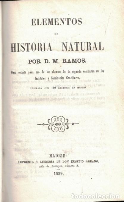 Libros: ELEMENTOS DE HISTORIA NATURAL. - Ramos. D. M.,