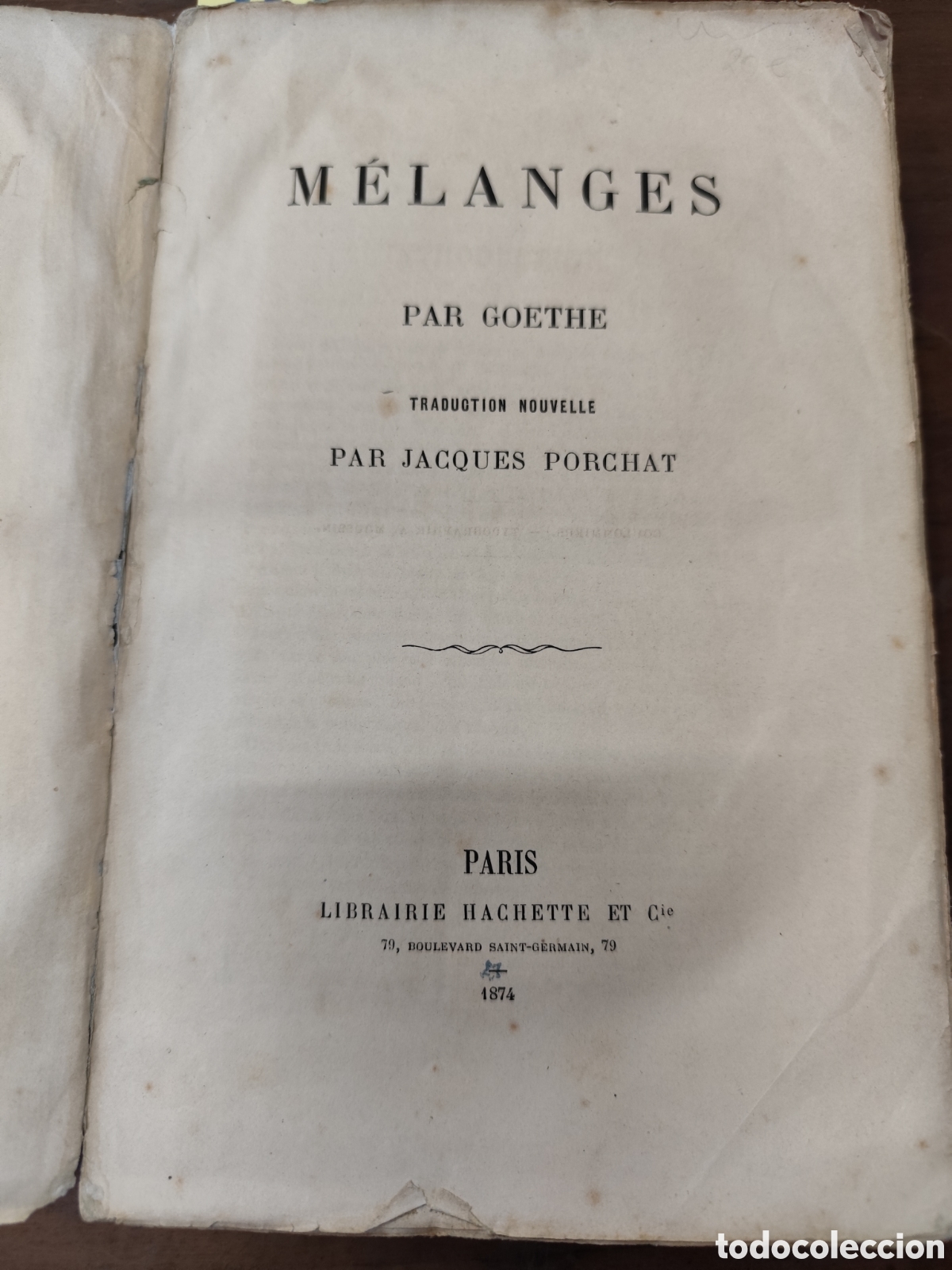Libros: MELANGES. MEZCLAS. A&ntilde;o 1874 - GOETHE - Foto 2