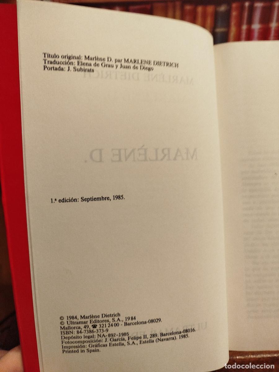Libros: Marl&egrave;ne D. por Marlene Dietrich - Dietrich, Marlene (1901-1992) - Foto 5
