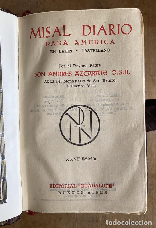 Libri di seconda mano: Misal diario para America en latin y castellano - Azcarate Andres (O.S.B)