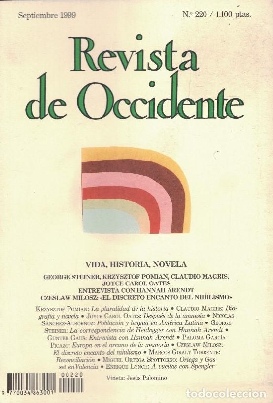 Libros: REVISTA DE OCCIDENTE. N&ordm; 220.Septiembre 1999. - Ortega y Gasset. Jos&eacute;, (Fundada)