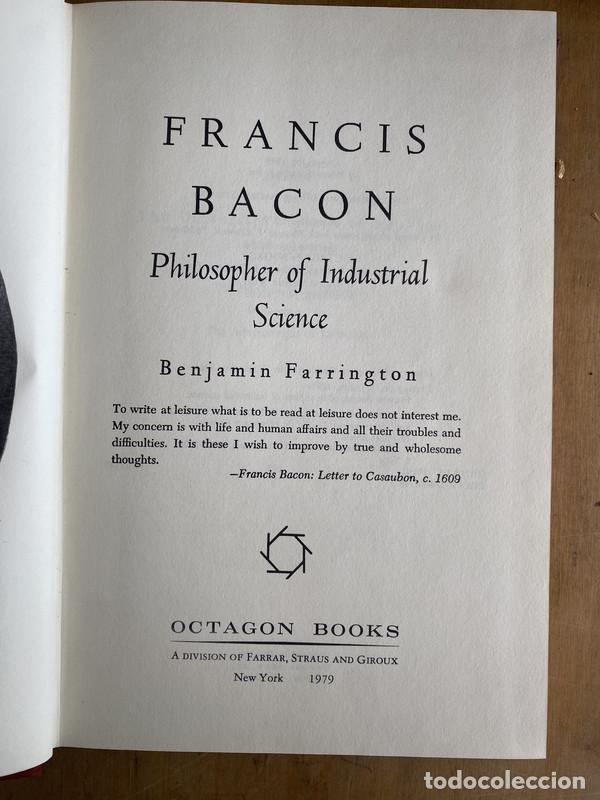 Libros: Francis Bacon. Philosopher of Industrial Science - Farrington Benjamin - Foto 1