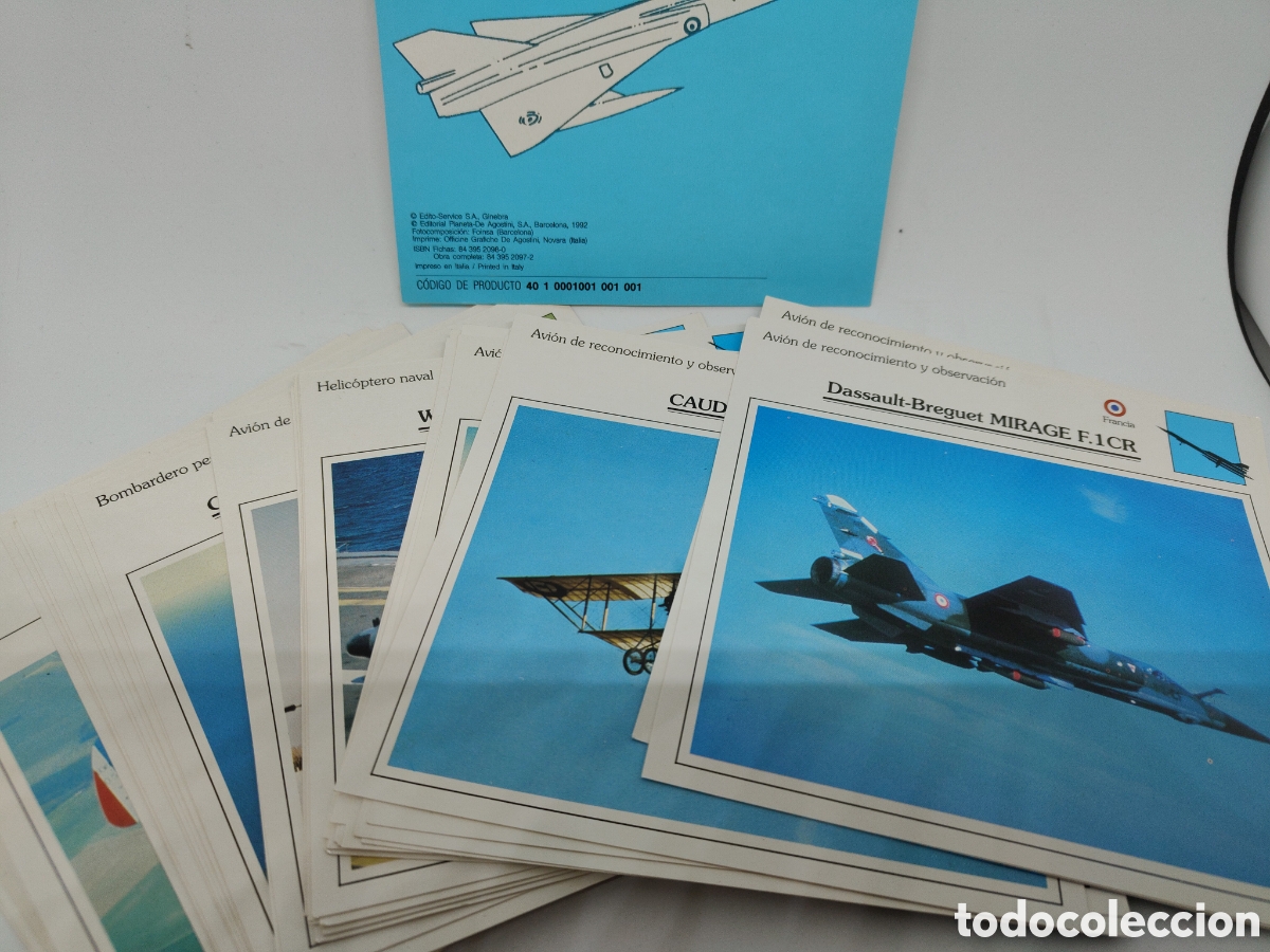 Libri di seconda mano: Lote Pack de 60 Fichas de Aviones de Guerra Antiguos planeta agostini - 1992 - tdk29 -