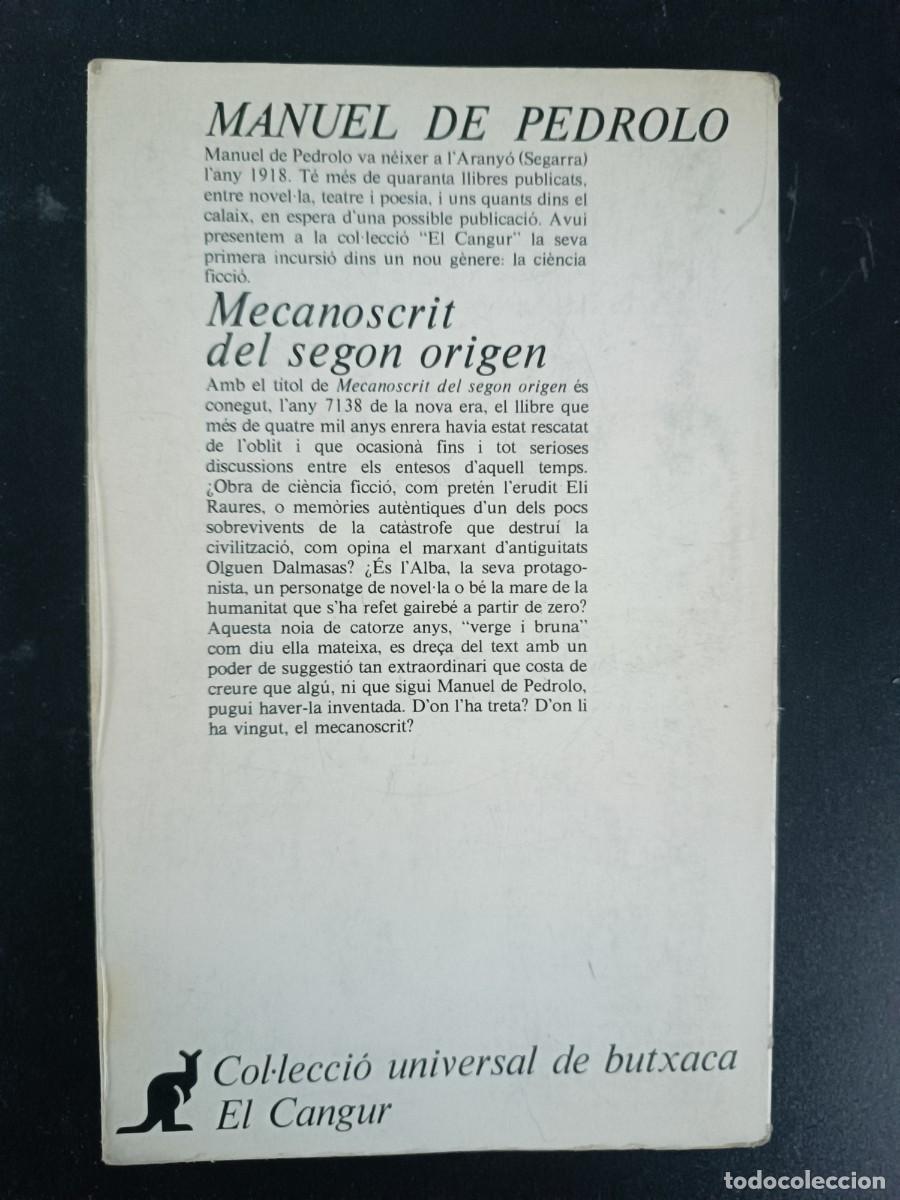 Libros: Mecanoscrit del segon origen Manuel de Pedrolo - Foto 2