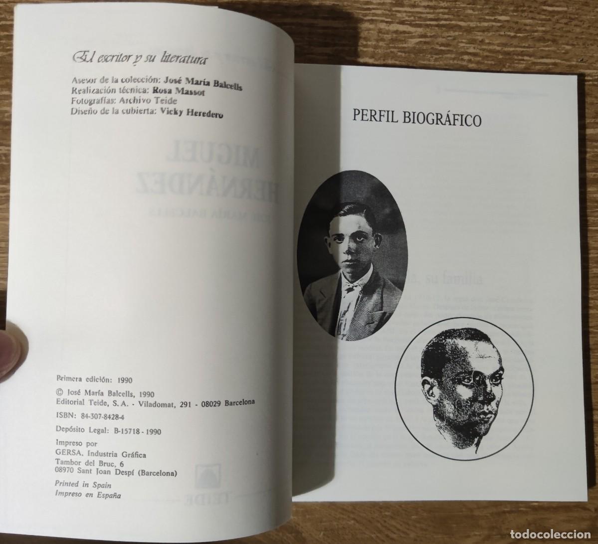 Libros: Libro - Miguel Hern&aacute;ndez (1990) Jos&eacute; Mar&iacute;a Balcells - Foto 2