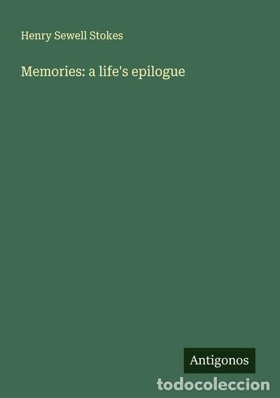 Livres: Memories: A Life's Epilogue- 9783388005782