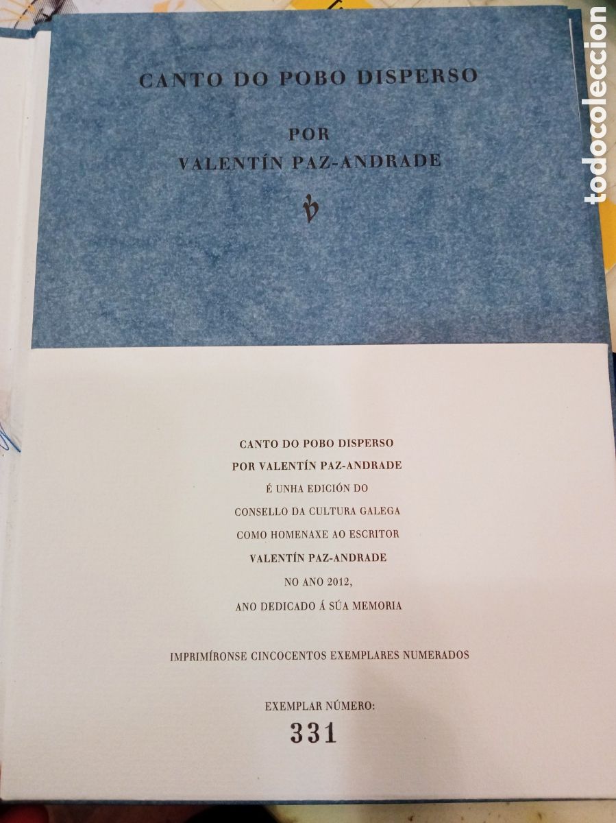 Libros: CANTO DO POBO DISPERSO - VALENT&Iacute;N PAZ ANDRADE - Foto 2
