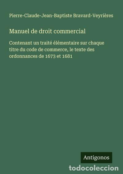 B&uuml;cher: Manuel de droit commercial- 9783563066621