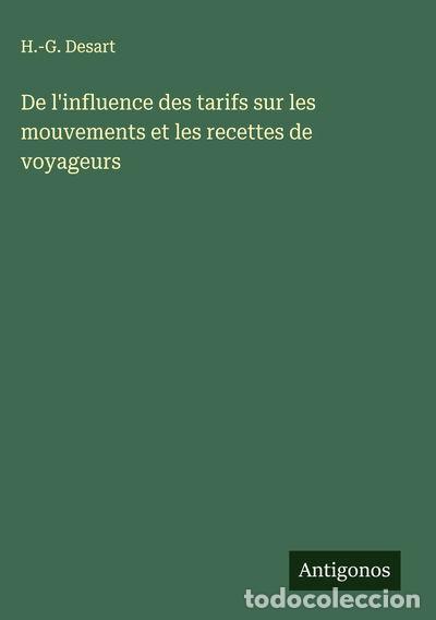 books: De l'influence des tarifs sur les mouvements et les recettes de voyageurs- 9783563018699