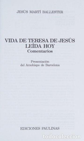 Libros: Vida de Teresa de Jes&uacute;s le&iacute;da hoy- 9788428514903