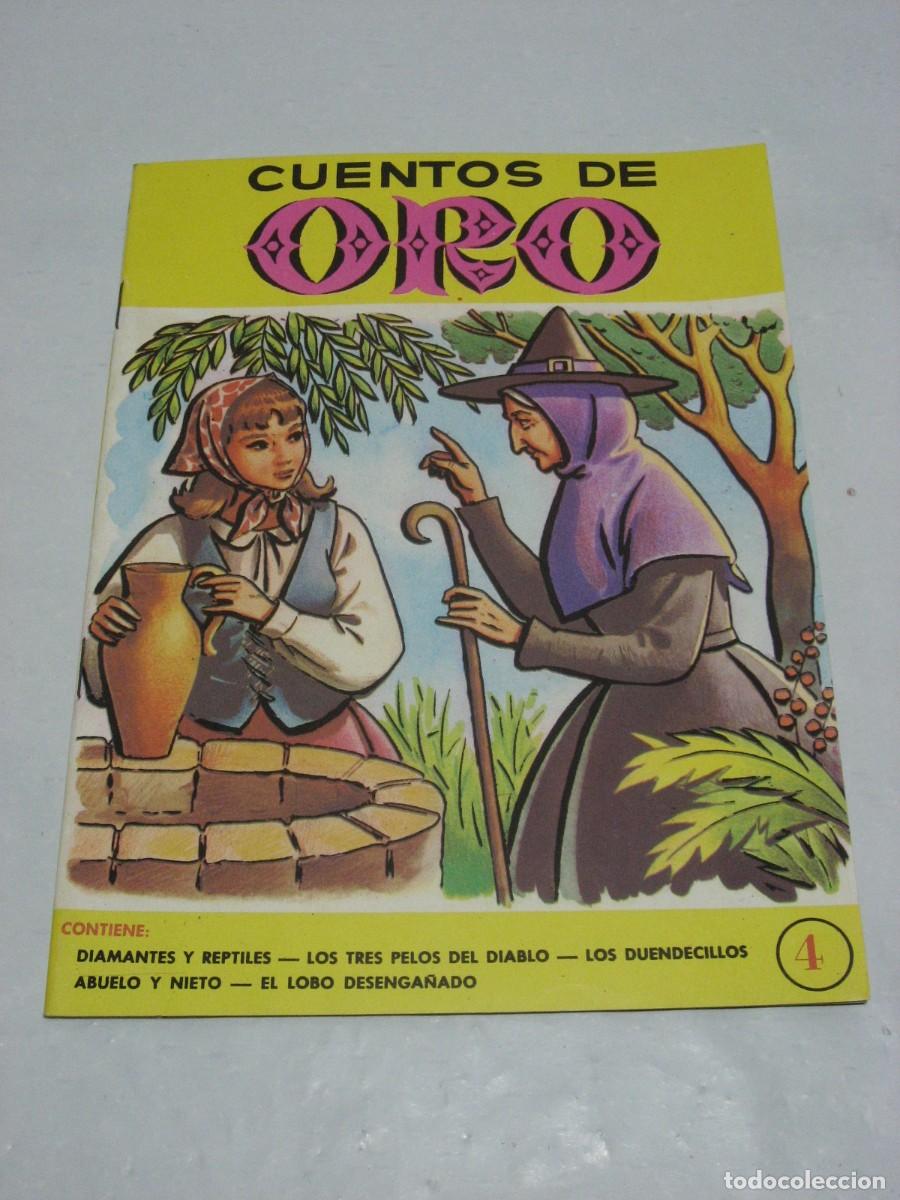Libros: CUENTOS DE ORO. CONTIENE DIAMANTES Y REPTILES. LOS TRES PELOS DEL DIABLO. LOS DUENDECILLOS. ABUELO Y