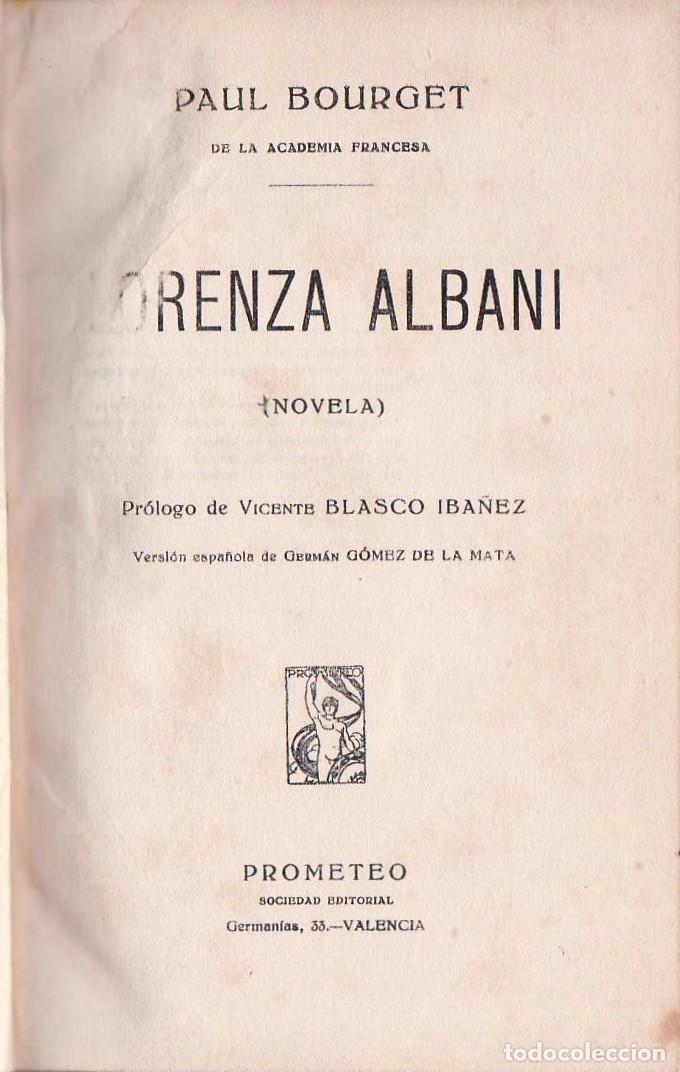 Libri di seconda mano: BOURGET, Paul.- - Lorenza Albani. Pr&oacute;logode V. Blasco Ib&aacute;&ntilde;ez. Versi&oacute;n de G. G&oacute;mez de la Mata