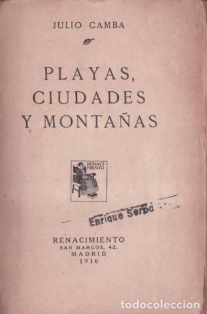 Libros: CAMBA, Julio.- - Playas, ciudades y monta&ntilde;as.