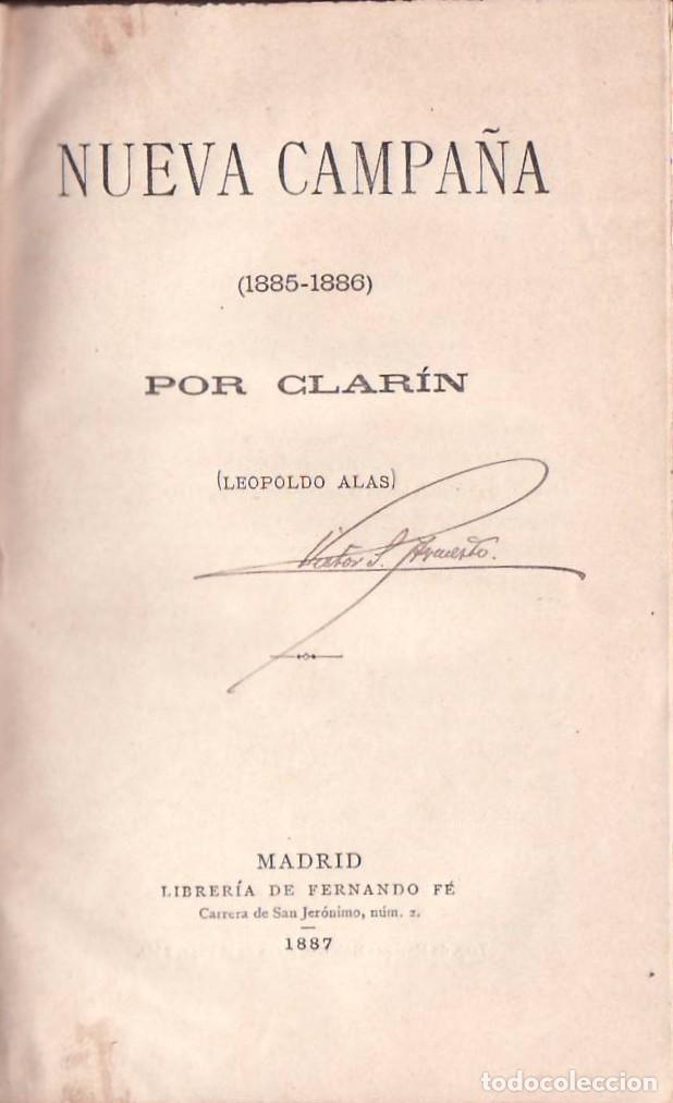 Libros: CLARIN (Leopoldo Alas).- - Nueva campa&ntilde;a (1885-1886).