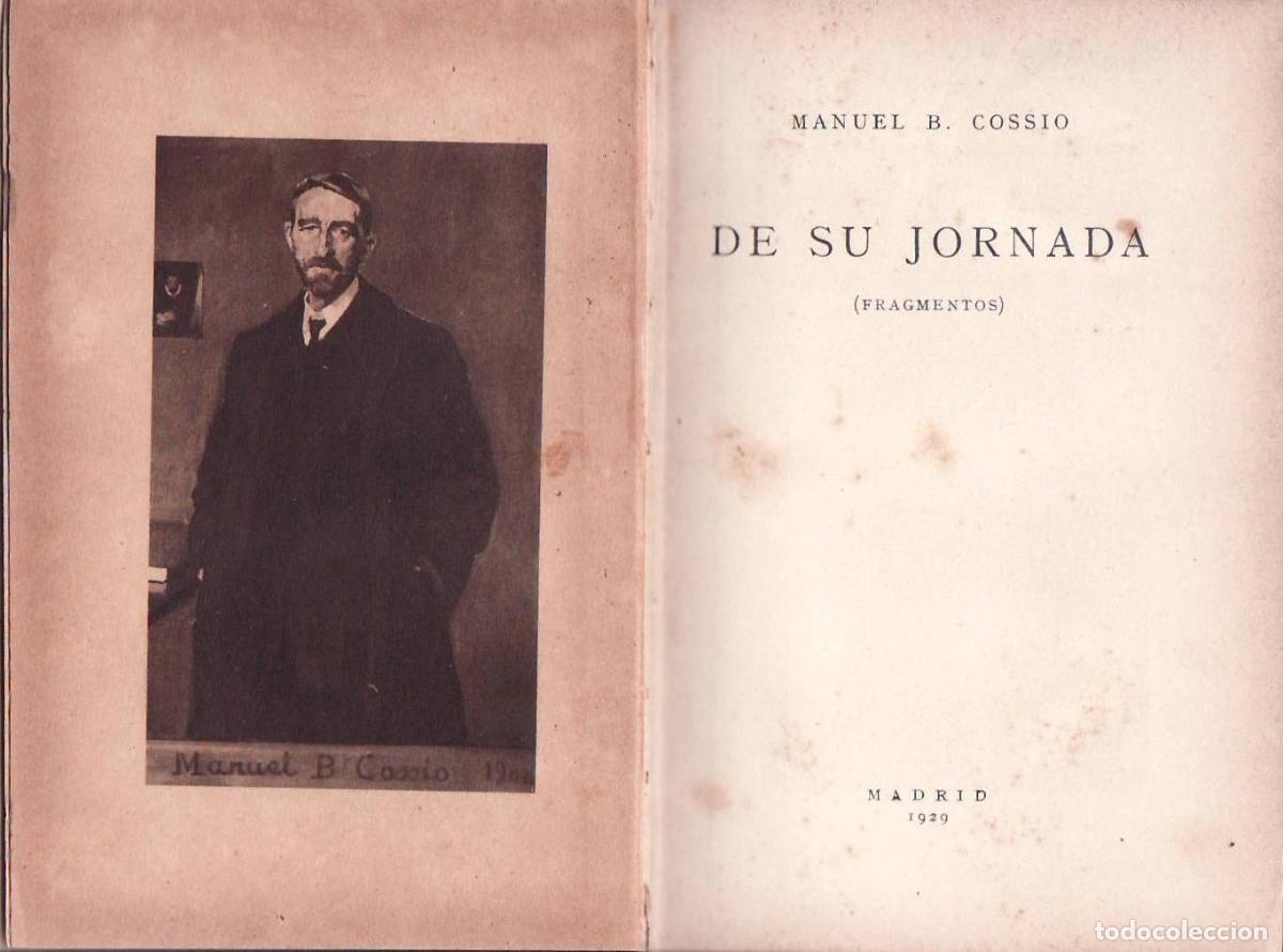Libros: COSSIO, Manuel de.- - De su jornada (fragmentos). - Foto 1