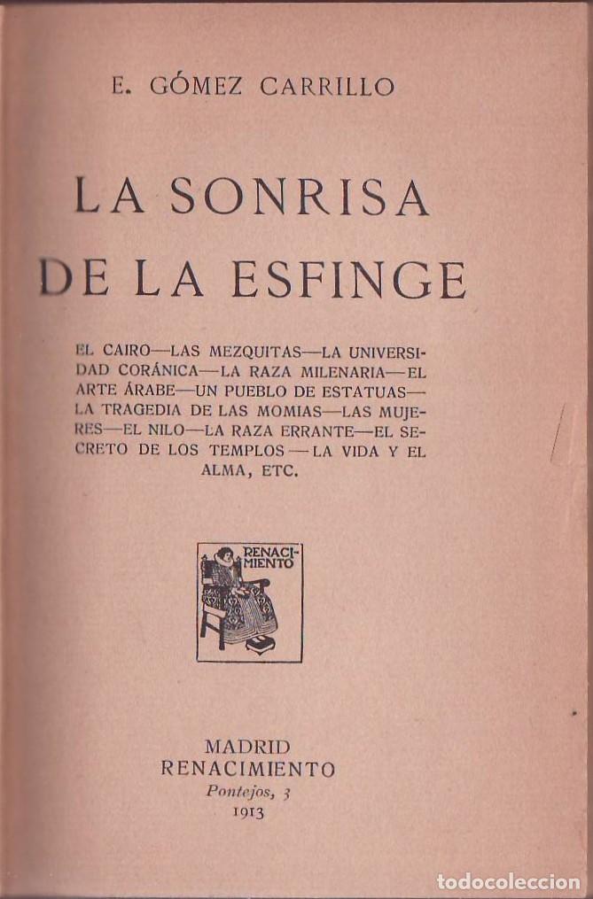 Libros: GOMEZ CARRILLO, E.- - La sonrisa de la esfinge. - Foto 1