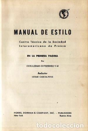 Libros: GUTI&Eacute;RREZ, Guillermo.- - Manual de estilo. - Foto 1