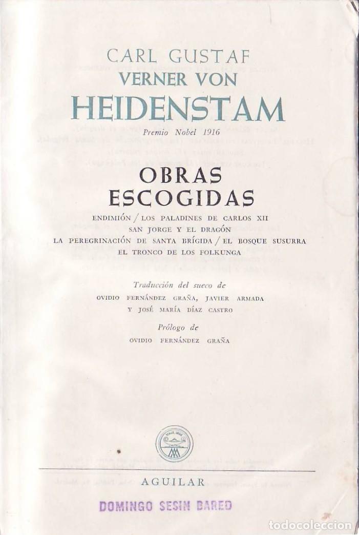 Livros em segunda m&atilde;o: VERNER VON HEIDENSTAM, Carl Gustaf.- - Obras escogidas.