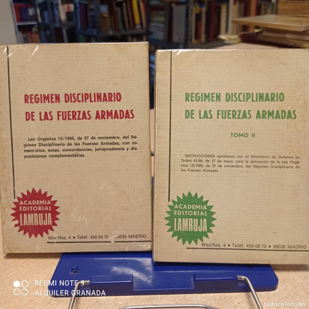 Libros: REGIMEN DISCIPLINARIO DE LAS FUERZAS ARMADAS 2 TOMOS - Vv.aa.