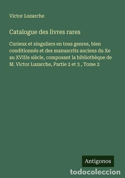 books: Catalogue des livres rares- 9783563052792