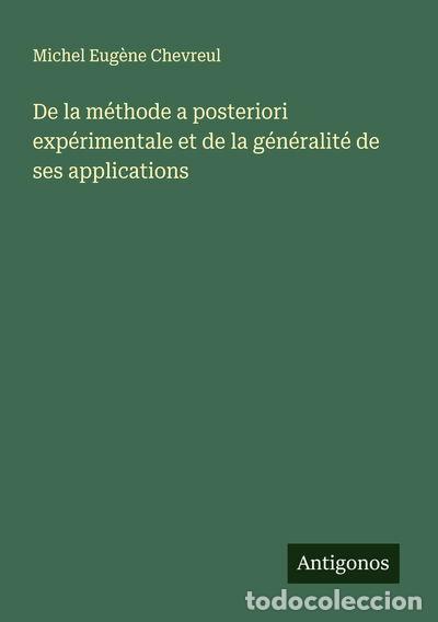 B&uuml;cher: De la m&eacute;thode a posteriori exp&eacute;rimentale et de la g&eacute;n&eacute;ralit&eacute; de ses applications- 9783563053263