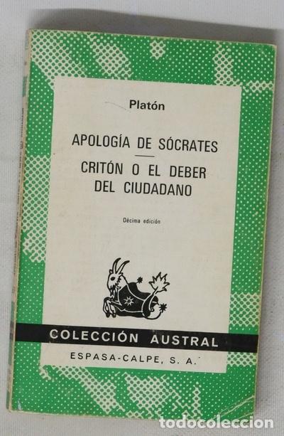 Libros: Apolog&iacute;a de S&oacute;crates Crit&oacute;n o El deber del ciudadano