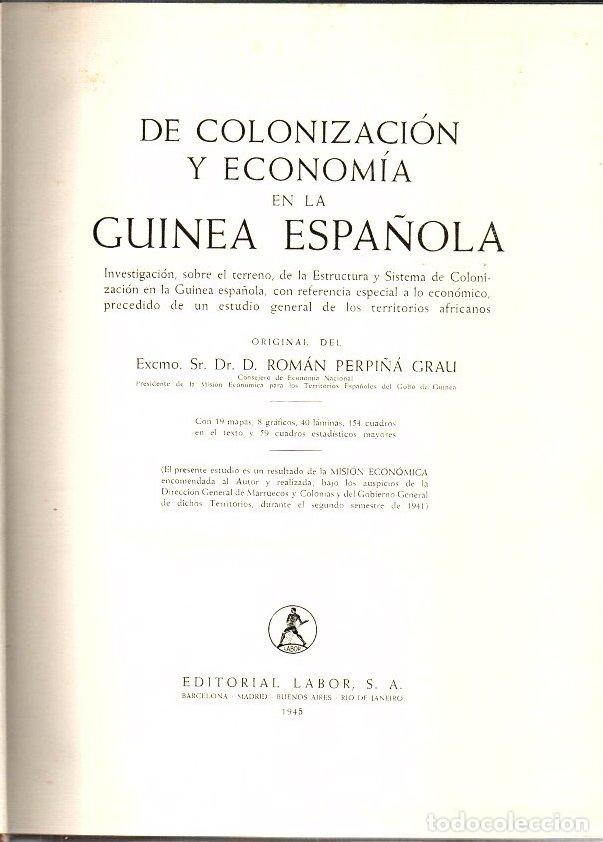 books: De colonizaci&oacute;n y econom&iacute;a en la Guinea Espa&ntilde;ola - Perpi&ntilde;&aacute; Grau, Dr. D. Rom&aacute;n