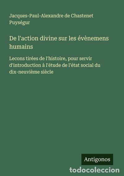Livros em segunda m&atilde;o: De l'action divine sur les &eacute;v&egrave;nemens humains- 9783563052921