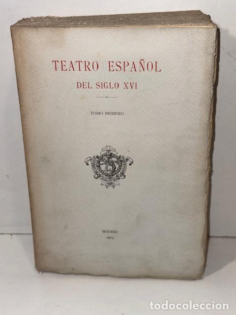 Libros: TEATRO ESPA&Ntilde;OL DEL SIGLO XVI - Foto 1