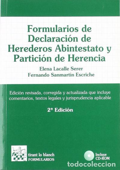 Libri di seconda mano: Formularios de Declaraci&oacute;n de Herederos Abintestato y Partici&oacute;n de Herencia- 9788484567929