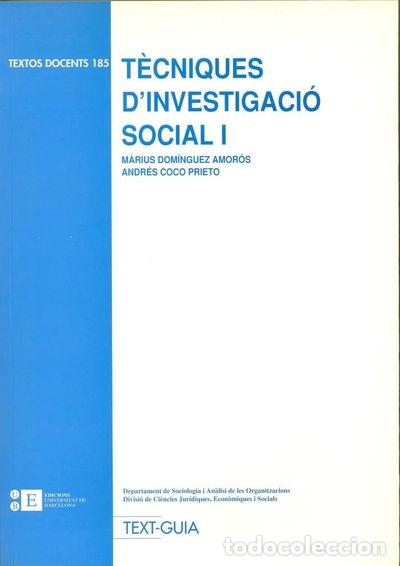 Livros em segunda m&atilde;o: T&egrave;cniques d'investigaci&oacute; social I- 9788483381700